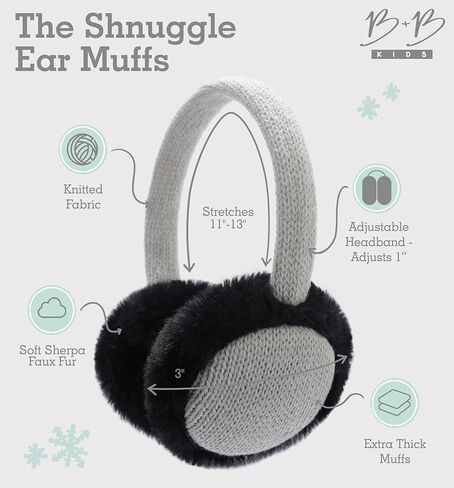 Brook + Bay Ear Muffs For Kids - Winter Kids Ear Muffs for Boys & Girls - Plush Animal Earmuffs - Cozy Ear Warmers for Kids in Kuwait