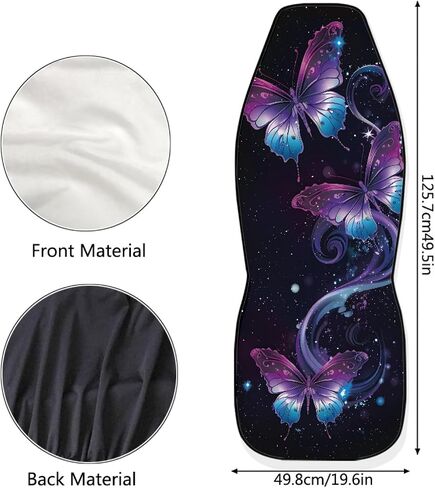 Purple Butterfly Galaxy Auto Car Seat Cover for Cars, Trucks, Vans, SUV, Vehicle Seat Cover Auto Saddle Blankets Driver Seat Protector Covers Full Set of 2 in Saudi Arabia