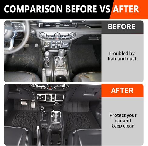 powoq Floor Mat Compatible with 2018-2024 Jeep Wrangler JL Unlimited 4 Door Backrest Mat Trunk Mat Replacement for Jeep Wrangler JL 4X4 Accessories (Fit 18-24 JL 4X4, Trunk Mat+Backrest Mat+Floor Mat) in Saudi Arabia