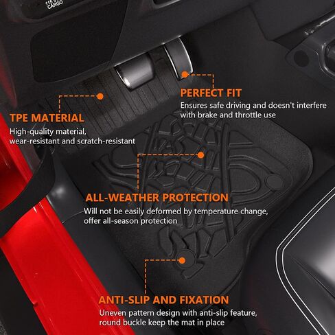 powoq Floor Mat Compatible with 2018-2024 Jeep Wrangler JL Unlimited 4 Door Backrest Mat Trunk Mat Replacement for Jeep Wrangler JL 4X4 Accessories (Fit 18-24 JL 4X4, Trunk Mat+Backrest Mat+Floor Mat) in Saudi Arabia