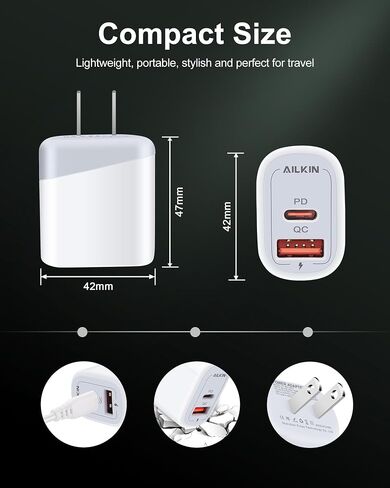 شاحن Samsung S24 USB C شحن سريع لهاتف iPhone 15 Pro Max 15Pro Plus، شاحن حائط USBC + كابل USB-C لأجهزة Android Samsung Galaxy S24 S23، Google Pixel 8 Pro 7، سلك كتلة شاحن USB C مزدوج المنفذ in Kuwait