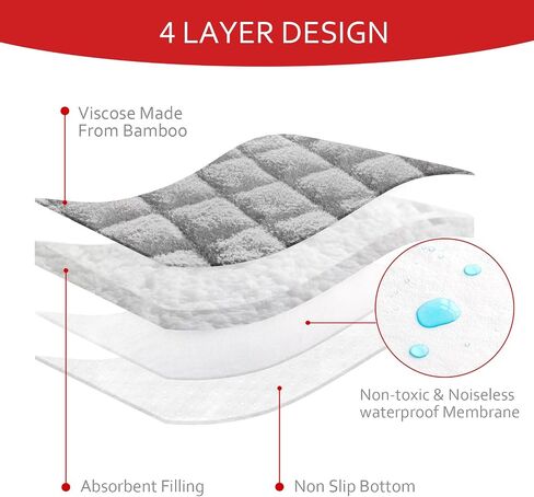 Moonsea Quilted Thicker Changing Pad Liner Waterproof, Fit for Changing Pads 3 Pack, Non-Slip Back Design Reusable Pads Machine Washable, Light Grey in Saudi Arabia