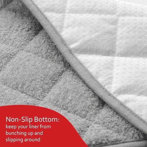 Moonsea Quilted Thicker Changing Pad Liner Waterproof, Fit for Changing Pads 3 Pack, Non-Slip Back Design Reusable Pads Machine Washable, Light Grey in Saudi Arabia
