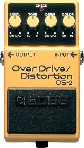 Boss OS-2 OverDrive/Distortion Bundle with 10ft Instrument Cable, 6in Patch Cable, and Picks in Saudi Arabia