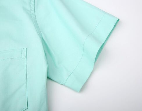 Aimehonpe Boys Short Sleeve Dress Shirts Solid Poplin Soft Stretch Fabrics with Two Bow Tie Set in Kuwait