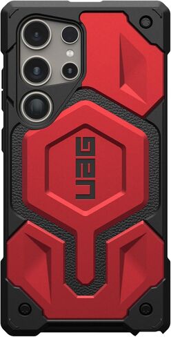 URBAN ARMOR GEAR UAG مصمم لهاتف Samsung Galaxy S24 Ultra Case 6.8 بوصة Monarch Crimson، غطاء واقٍ متين مقاوم للسقوط والصدمات ومقاوم للانزلاق in Kuwait