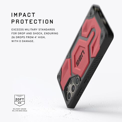 URBAN ARMOR GEAR UAG مصمم لهاتف Samsung Galaxy S24 Ultra Case 6.8 بوصة Monarch Crimson، غطاء واقٍ متين مقاوم للسقوط والصدمات ومقاوم للانزلاق in Kuwait