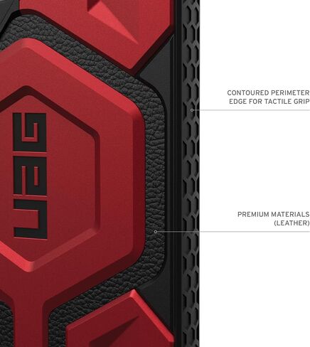 URBAN ARMOR GEAR UAG مصمم لهاتف Samsung Galaxy S24 Ultra Case 6.8 بوصة Monarch Crimson، غطاء واقٍ متين مقاوم للسقوط والصدمات ومقاوم للانزلاق in Kuwait