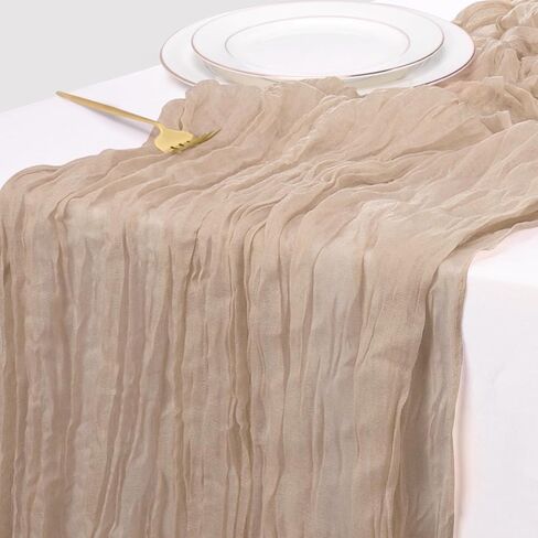 Cheesecloth Table Runner, 10FT Boho Beige Gauze Cheese Cloth Table Runner for Baby Shower Decoration Wedding and Birthday Party Table Centerpiece Decorations in Saudi Arabia
