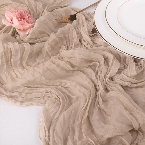 Cheesecloth Table Runner, 10FT Boho Beige Gauze Cheese Cloth Table Runner for Baby Shower Decoration Wedding and Birthday Party Table Centerpiece Decorations in Saudi Arabia