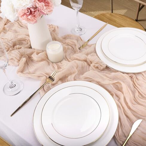 Cheesecloth Table Runner, 10FT Boho Beige Gauze Cheese Cloth Table Runner for Baby Shower Decoration Wedding and Birthday Party Table Centerpiece Decorations in Saudi Arabia