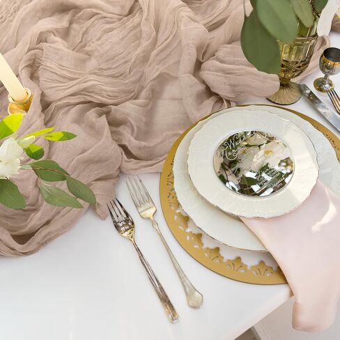 Cheesecloth Table Runner, 10FT Boho Beige Gauze Cheese Cloth Table Runner for Baby Shower Decoration Wedding and Birthday Party Table Centerpiece Decorations in Saudi Arabia