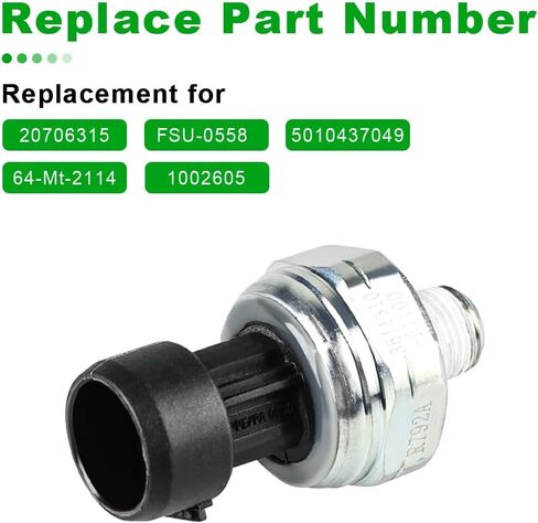 WATERWICH Engine Oil Pressure Sensor Switch Compatible with Kenworth K100 Replacement for 20706315 FSU-0558 5010437049 64-Mt-2114 1002605 in Saudi Arabia