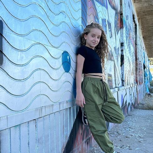 Rolanko Girls Cotton Jogger Cargo Pants for Kids Loose Street Hip Hop Dance in Kuwait