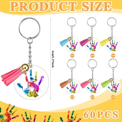 60 Pcs Back to School Gifts High Five Acrylic Keychains Autism Awareness Gift Positive Inspirational Keychain for Students Kids First Day of School Classroom in Saudi Arabia