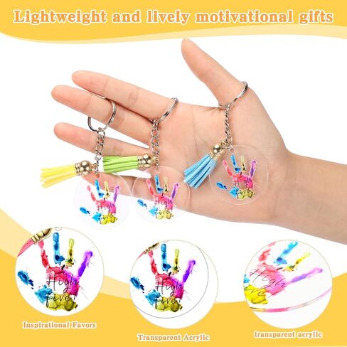60 Pcs Back to School Gifts High Five Acrylic Keychains Autism Awareness Gift Positive Inspirational Keychain for Students Kids First Day of School Classroom in Saudi Arabia