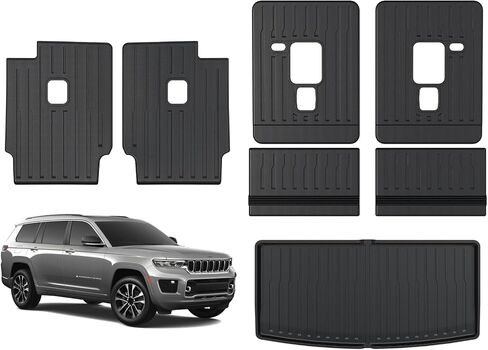 CARESA Cargo Liner 2nd&3rd Row Seat Back Cover for Jeep Grand Cherokee L 2021-2024 6 Passenger Accessories (Fit 2nd Row Bucket seat and 3rd Row Manual Folding Seat) in Saudi Arabia