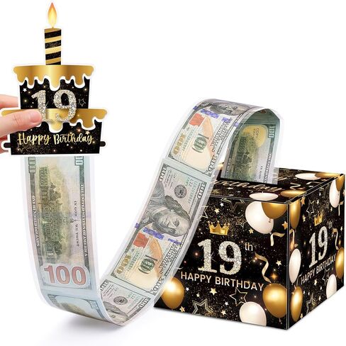 13th Birthday Money Box for Cash Gift, Surprise Pull Out Money Gift Box with 100Pcs Transparent Bags - Fun Ways to Give Cash as A 13th Birthday Gift for Girls Boys in Kuwait
