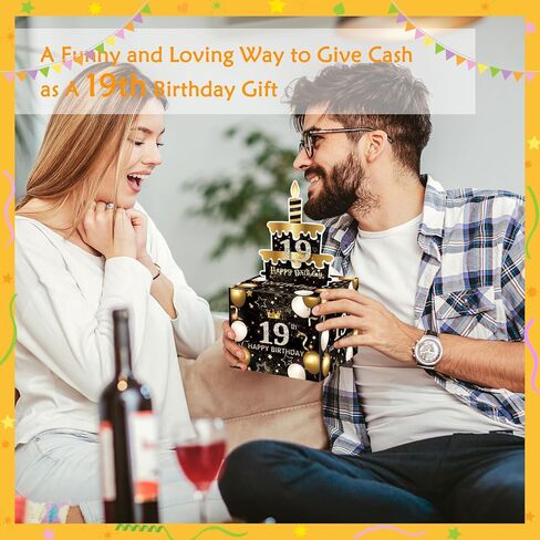 13th Birthday Money Box for Cash Gift, Surprise Pull Out Money Gift Box with 100Pcs Transparent Bags - Fun Ways to Give Cash as A 13th Birthday Gift for Girls Boys in Kuwait