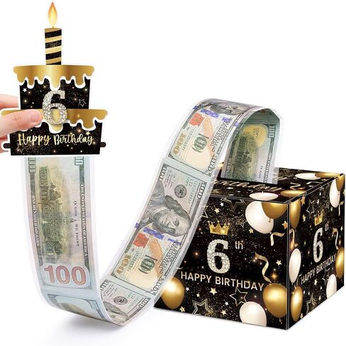 13th Birthday Money Box for Cash Gift, Surprise Pull Out Money Gift Box with 100Pcs Transparent Bags - Fun Ways to Give Cash as A 13th Birthday Gift for Girls Boys in Kuwait