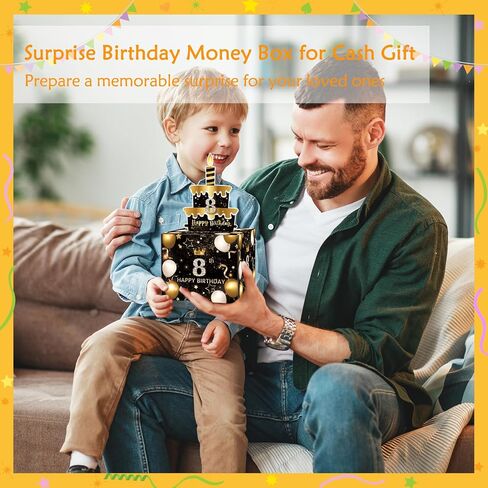 13th Birthday Money Box for Cash Gift, Surprise Pull Out Money Gift Box with 100Pcs Transparent Bags - Fun Ways to Give Cash as A 13th Birthday Gift for Girls Boys in Kuwait