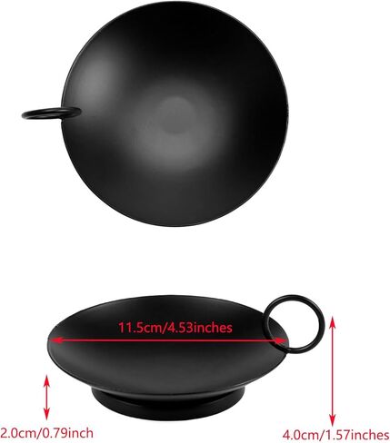 حوامل شمعدان حديدية للشموع العمودية المزخرفة، حامل طبق شمعة، أسود (عبوة من 2) in Kuwait