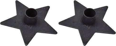 Primitive Iron Star Taper Candle Holder | 4 inch | Black in Saudi Arabia