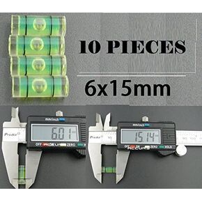 10 PCs Acrylic Tube Bubble Spirit Level Vial Measuring Instrument D 6mm L 15mm