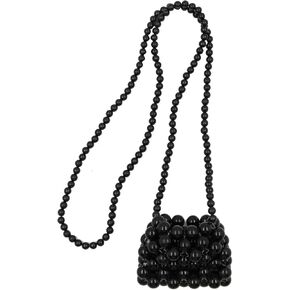 Amamcy Girls Mini White Pearl Purse Handbag Vintage Pearl Satchel Shoulder Bag Pearl Beaded Clutch Evening Bag for Women