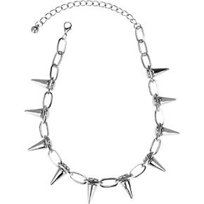 Spike Chokers Necklace Goth Punk Rivet Chain Choker Collar Adjustable Vintage Spike Rivet Chokers Necklace Jewelry Unisex Rock Night Club Spike Collar Jewelry for Women Girls
