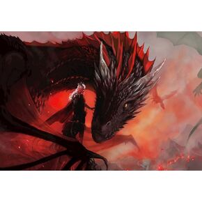 ARAZADR Cross Stitch Kits Stamped Full Range of Embroidery Starter Kits for Beginners DIY 11CT 3 Strands DIY Printed Cross-Stitch Kits Great Gift for Teenagers 15.75×11.81Inch(Cartoon Boy and Dragon)