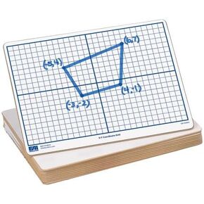 EAI Education X-Y Coordinate Grid Dry-Erase Boards: 9" x 12" Double-Sided Set of 10