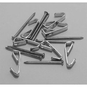 100 Pack of 10 LB Zinc Plated Steel Picture Hangers with Nails