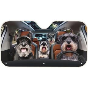 Pug Dog Car Windshield Sunshade, Front Window Sun Protector for Uv Rays & Sun Heat, Car Sun Shade Suitable for The Front Windscreen of Most Car Models Medium-55 L x 30" W
