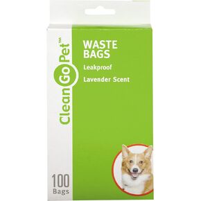 Clean Go Pet Lavender Scent Doggy Waste Bags, 100-Count, Quick-Tie Handles Poop Bags