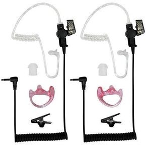 RYL16S 3.5mm Police Listen Only Acoustic Tube Earpiece Surveillance Headset Audio Kit for Two-Way Radios, Transceivers and Radio Speaker Mics Jacks–Pair