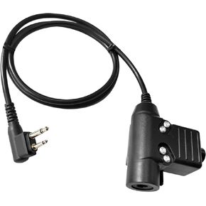 Tactical U94 PTT Adapter Civilian Headset Push to Talk Connector Cable 7.1mm TP120 U174 Headphones Jack for CP200 CP100D CP200D CP185 CLS1410 CLS1110 BPR40 RDM2070D RDU4100 RDV5100 Radio