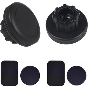 2 Pack Magnetic Phone Holder Mount Magnet and Metal Plate with 17mm Ball Joint Socket Replacement Base for Car Smartphone Stand Air Vent Windshield Dashboard Cradle-Less Stick-On Case