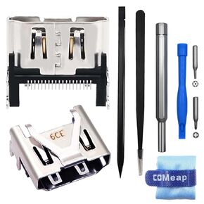 COMeap PS4 HDMI Port Replacement Kit for PS4 Slim / PS4 PRO Socket Jack Interface Connector Repair Kit (2-Packs)