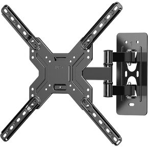 Full Motion TV Wall Mount for Most 26-60″ TVs, Articulating Arms TV Bracket Support Swivel, Tilt, Level Adjustment. TV Mount with Perfect Center Design on Single Stud, Max VESA 400x400mm up to 66 LBS in Kuwait