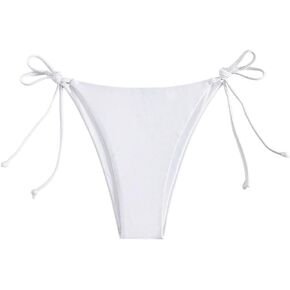 Women's Tie Side Bikini Bottoms Cheeky Drawstring Swimsuit Thongs Swimwear