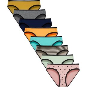 Finihen Girls Cotton Bikini Panties For Teens Hipster Briefs Toddler Underwear Comfortable Multipacks