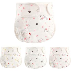Reborn Baby Dolls Diapers for 17-22 Inch Newborn Baby Doll Diapers Reusable Adjustable Velcro 4-Piece Cute Bear Outfit Accessories