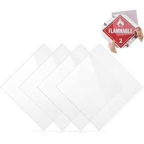4 Pack Shield for Hazmat Placard Holder, 10.75" x 10.75" Clear Shield Made with Polycarbonate, Fit DOT Sized Placard Holders, Protect Placards from Loss and Damage, Impact-Resistant and UV-Resistant