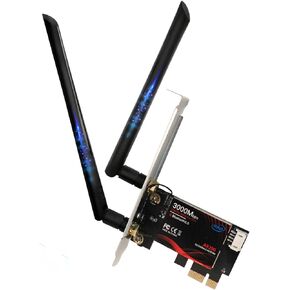 WiFi 6 PCIe WiFi Card for PC, Bluetooth 5.0 WPA3 802.11AX 2.4G/5.8G Dual Band High-Speed Wireless Adapter Network Card with MU-MIMO for Gaming, Streaming, Supports Windows 10 (64bit)