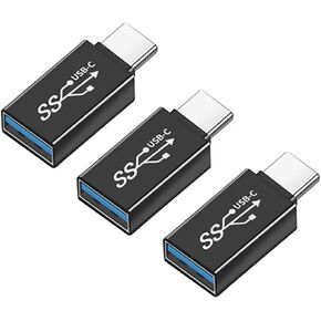 USB C to USB A Adapters, Type C to USB 3.0 USBC Adapter Side by Side Male to USB 3.0 Female Typec Adaptor Type C OTG Adaptador Converter - 3 Pack