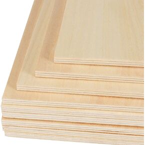 JAPCHET 20 Pack 8 x 8 Inch Basswood Plywood Sheets, 1/4 Inch Unfinished Wood Sheets Plywood Boards for Crafts, School Project, Wood Engraving, Wood Burning, Laser Projects