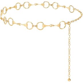 سلسلة خصر معدنية للنساء والفتيات من ويبي، أحزمة خصر قابلة للتعديل، أحزمة بطن عصرية لفساتين الجينز باللون الذهبي in Kuwait