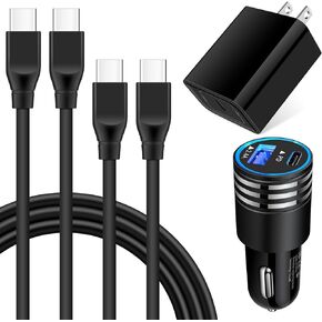 Type C Super Fast Charger Block Box Car Charger+6ft Android Charger USB C to C Cable Fast Charging for iPhone 15 Samsung Galaxy S24/A14/A54/S23 FE/S23+/S23 Ultra/A53 5G/S22/A13/A03S/S21S20/A12/A32