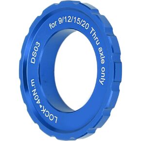Centerlock Lockring, Universal Centerlock Rotor Lockring, 6-Bolt Wheelset Hub Disc Lock Cover 9/12/15/20MM Barrel Shaft Center Lock Disc Rotor Lockring CNC Machining for Mountain Bike (Blue)